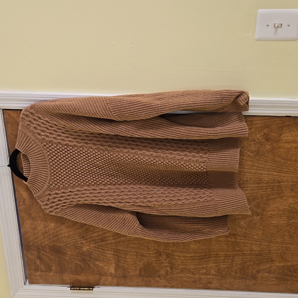 GAP oversized mixed Cable Knit Sweater camel Large